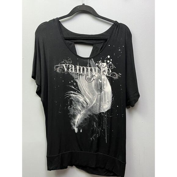 Vampire Slayer Studio Y T Shirt Womens large Horror rayon blend Black - Picture 1 of 6